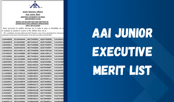 AAI Junior Executive Merit List