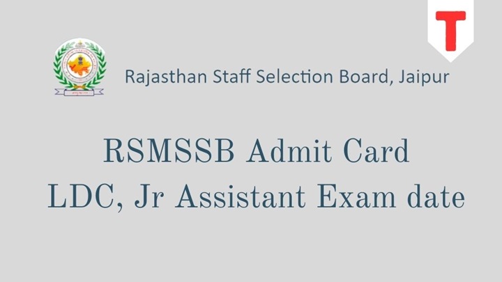 RSMSSB Admit Card, LDC, Jr Assistant, Exam date, Online